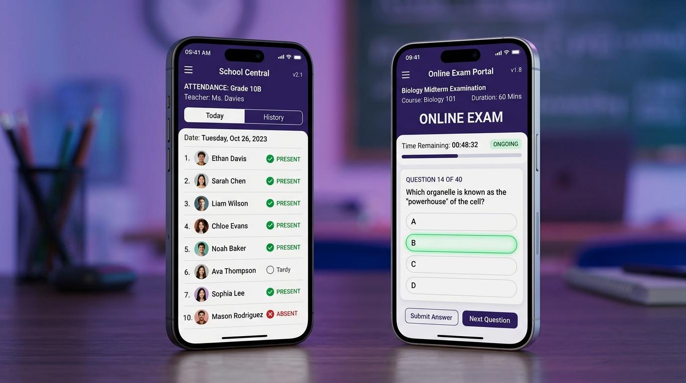 ITrove School Teacher Attendance and Student Online Exam Flutter Apps
